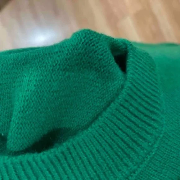 WAY TO GO graphic green pink long sleeve knit sweater top - Picture 9 of 10